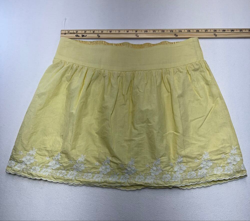 VTG Y2K butter yellow mini skirt cottagecore coquette ballercore 0072a2